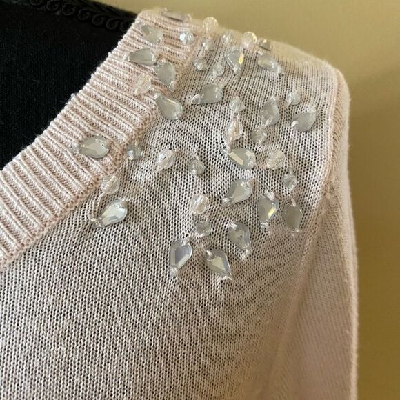 Smart set size small light pink long sleeve sweater with decorative bow in back - Picture 3 of 12